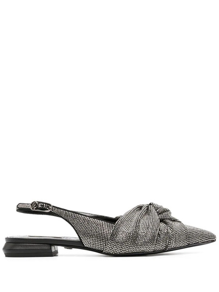  Roberto Cavalli Crystal-embellished Slingback Ballerinas - Grey 