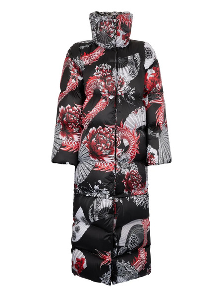  Roberto Cavalli Dragon-print Oversized Coat - Black 
