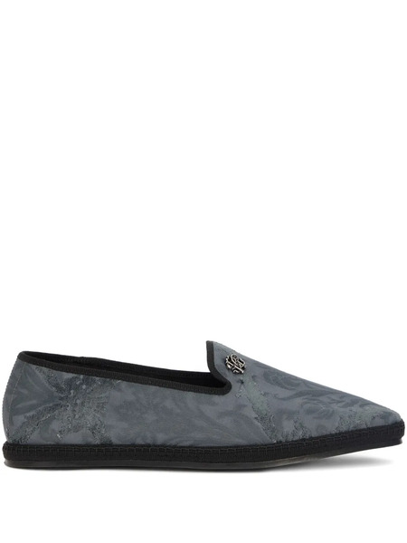  Roberto Cavalli Embossed-logo Loafers - Grey 