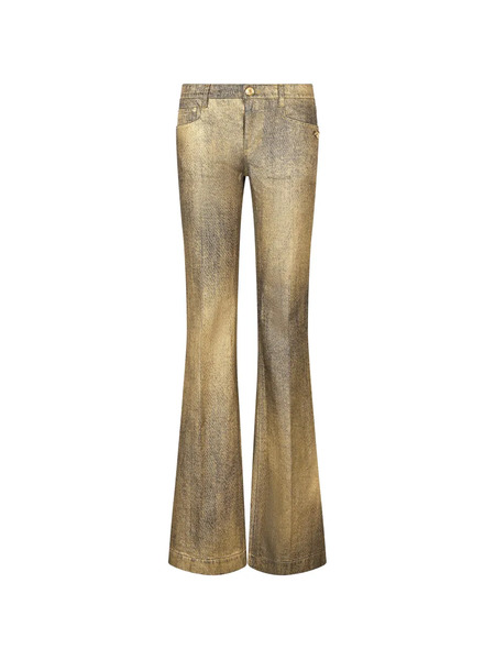  Roberto Cavalli Faded-effect Flared Jeans - Gold 