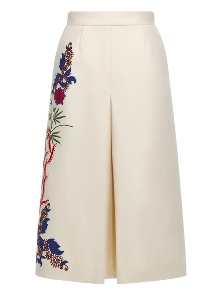  Roberto Cavalli Floral-embroidered Midi Skirt - Neutrals 