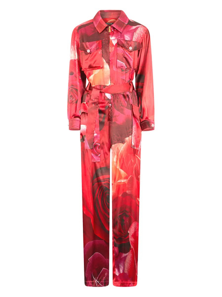  Roberto Cavalli Floral-print Jumpsuit - Red 