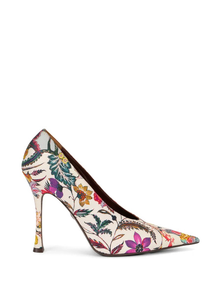  Roberto Cavalli Florentine Floral-print Pumps - Neutrals 