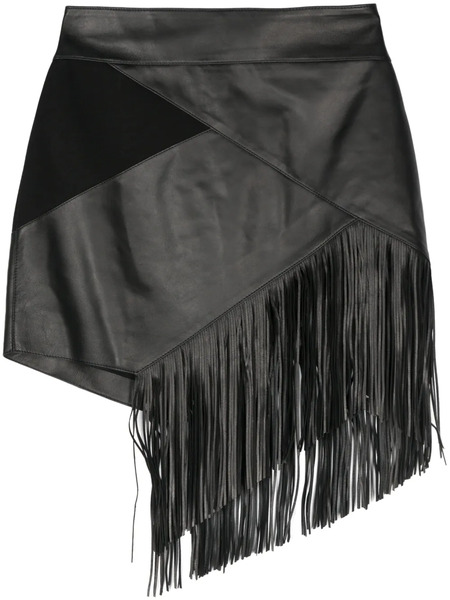  Roberto Cavalli Fringed Mini Skirt - Black 