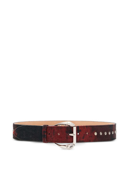  Roberto Cavalli Garment-dyed Studded Belt - Red 