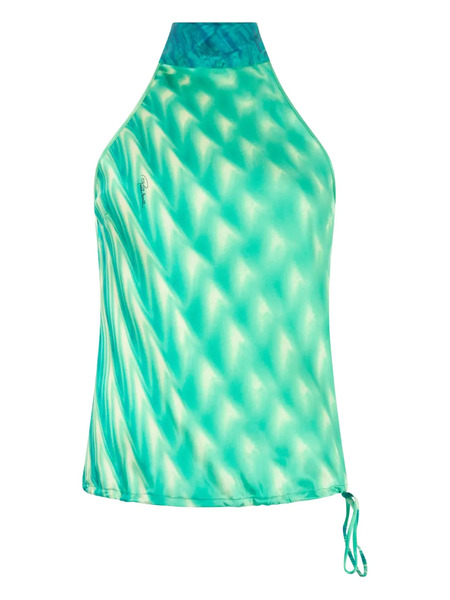  Roberto Cavalli Graphic-print Silk Top - Green 