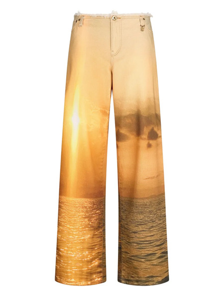 Roberto Cavalli Graphic-print Trousers - Orange 