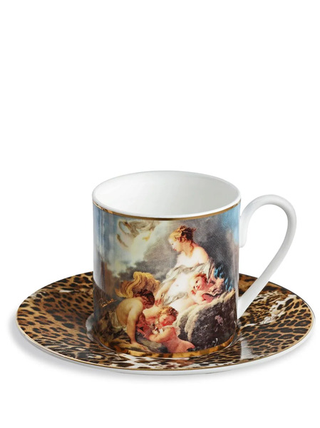  Roberto Cavalli Home Wild Leda Bone China Cups (set Of Two) - Blue 