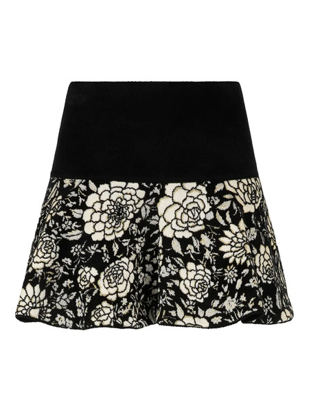  Roberto Cavalli Jacquard Floral Mini Skirt - Black 