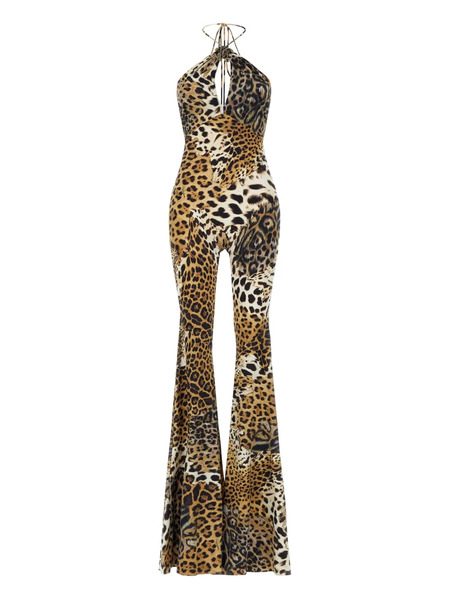  Roberto Cavalli Jaguar-print Jumpsuit - Neutrals 