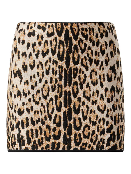  Roberto Cavalli Jaguar-print Skirt - Brown 
