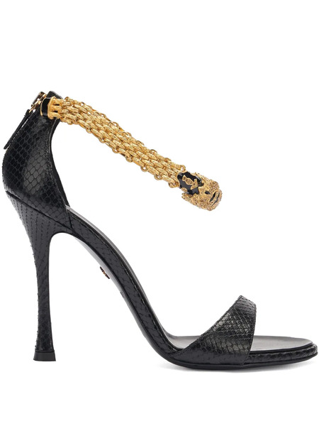  Roberto Cavalli Jewel Tigers Sandals - Black 