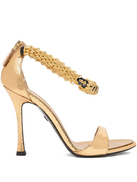  Roberto Cavalli Jewel Tigers Sandals - Gold 