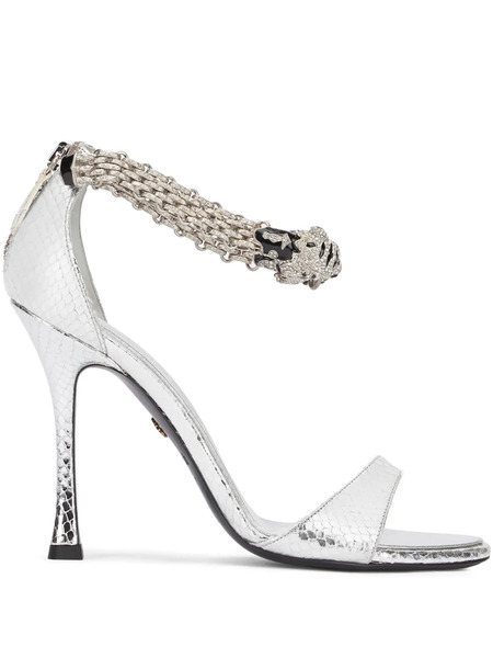  Roberto Cavalli Jewel Tigers Sandals - Silver 