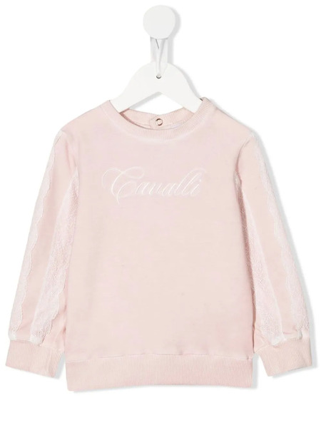  Roberto Cavalli Junior Embroidered Logo Sweatshirt - Pink 