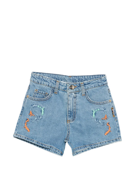  Roberto Cavalli Junior Embroidered Shorts - Blue 