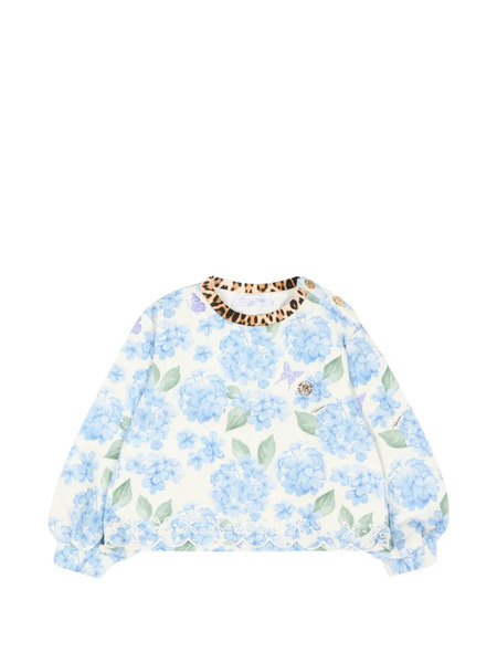  Roberto Cavalli Junior Floral-print Sweatshirt - Neutrals 