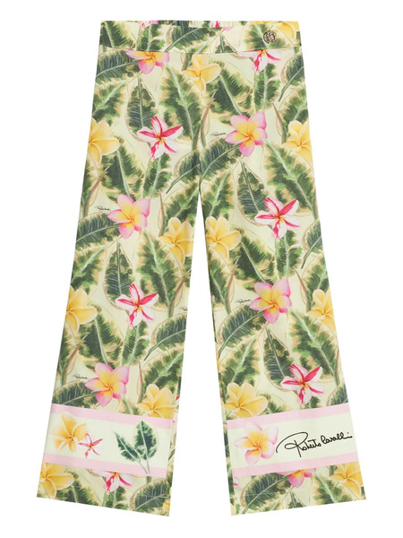  Roberto Cavalli Junior Floral-print Trousers - Green 