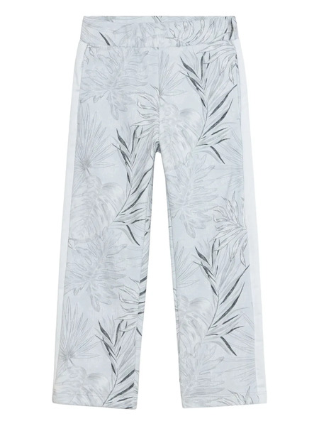  Roberto Cavalli Junior Foliage-print Side-stripe Trousers - Blue 