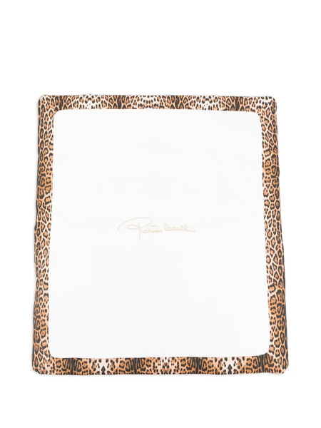  Roberto Cavalli Junior Leopard-print Baby Blanket - White 