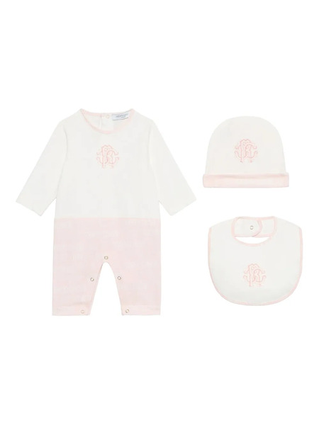  Roberto Cavalli Junior Logo-embroidered Pajamas - Neutrals 