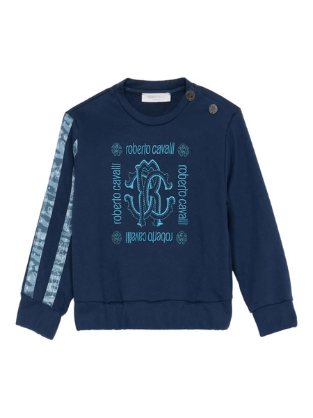  Roberto Cavalli Junior Logo-graphic Sweatshirt - Blue 