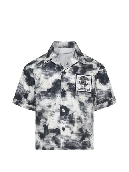  Roberto Cavalli Junior Logo-patch Shirt - Black 