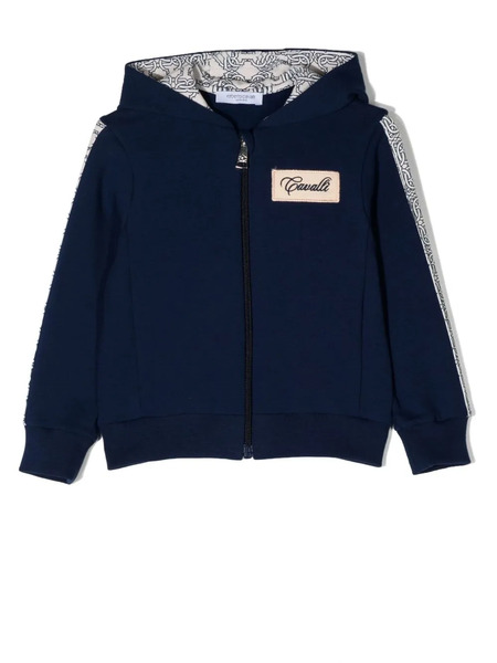 Roberto Cavalli Junior Logo-patch Zip-up Hoodie - Blue 