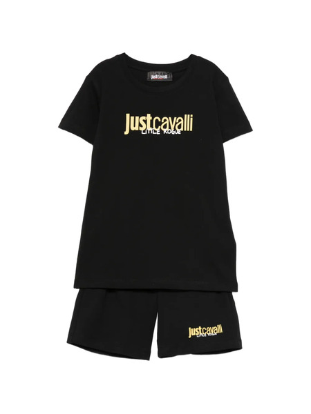  Roberto Cavalli Junior Logo-print Shorts Set - Black 
