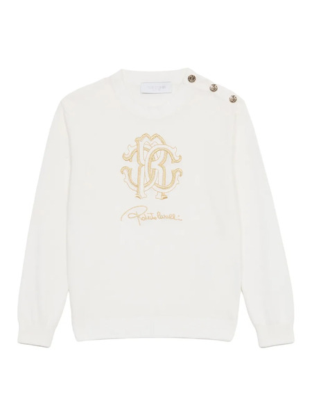  Roberto Cavalli Junior Logo-print Sweatshirt - White 