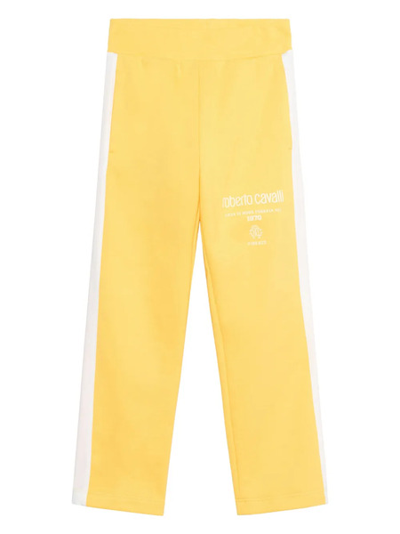  Roberto Cavalli Junior Logo-print Trousers - Yellow 