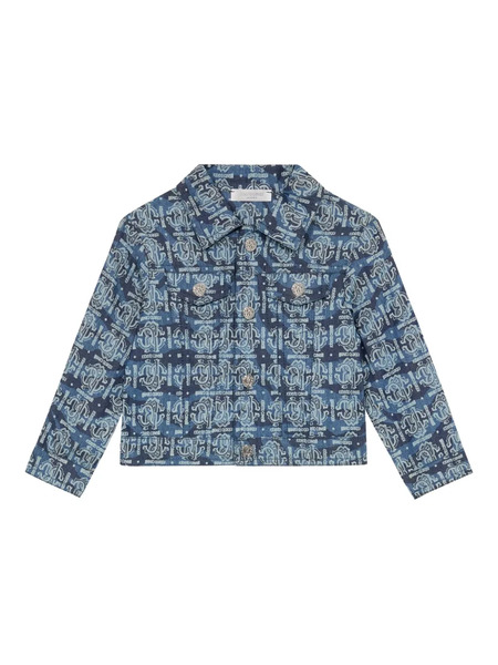  Roberto Cavalli Junior Monogram Denim Jacket - Blue 