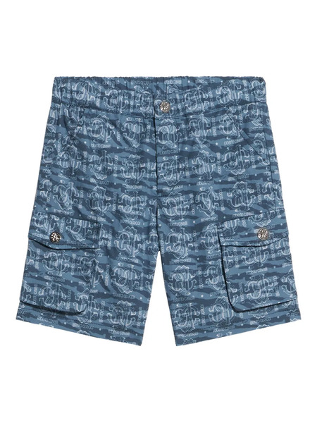  Roberto Cavalli Junior Printed Cargo Shorts - Blue 