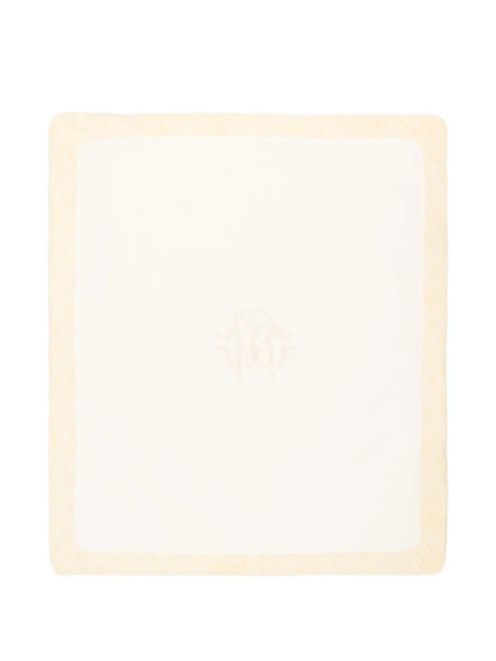  Roberto Cavalli Junior Zebra Logo Cotton Blanket - Neutrals 