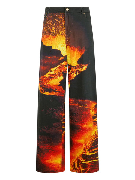  Roberto Cavalli Lava-print Jeans - Black 