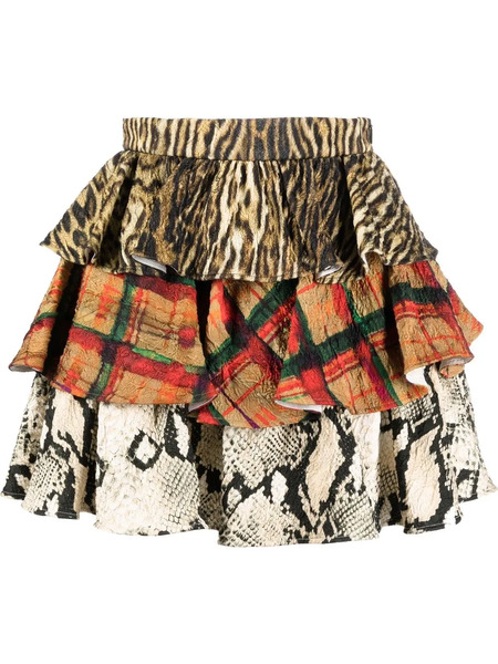  Roberto Cavalli Layered Short Skirt - Neutrals 