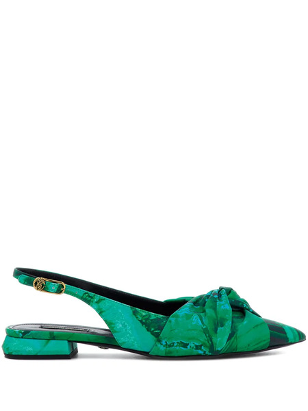  Roberto Cavalli Le Pettegole Slingback Pumps - Green 