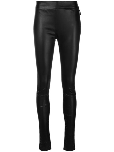  Roberto Cavalli Leather Leggings - Black 