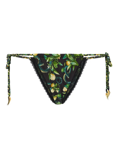  Roberto Cavalli Lemon-print Tie-side Biquini Bottom - Black 