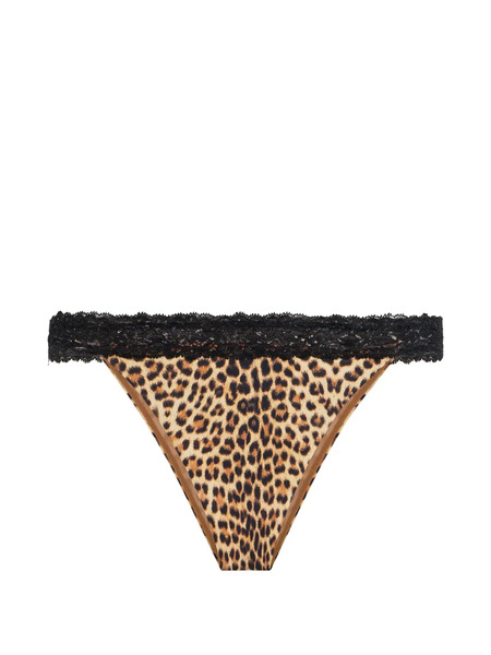  Roberto Cavalli Leopard Print Lace Swimwear - Neutrals 