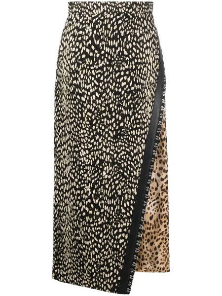  Roberto Cavalli Leopard-print Midi Skirt - Black 