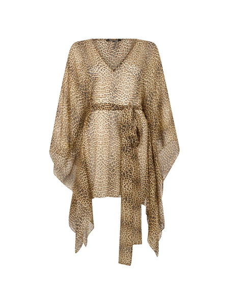  Roberto Cavalli Leopard Print Tie Beachwear - Neutrals 