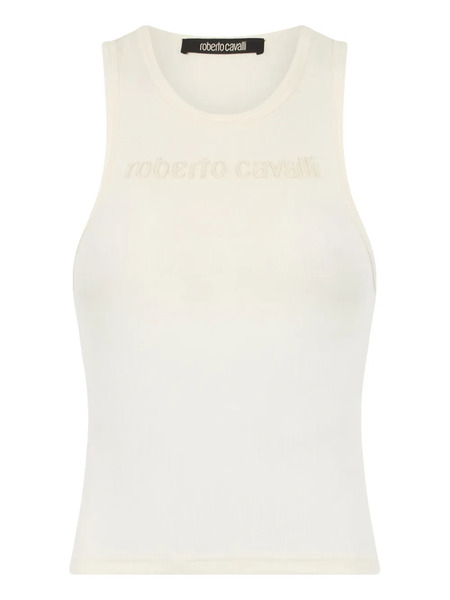  Roberto Cavalli Logo-embroidered Tank Top - Neutrals 