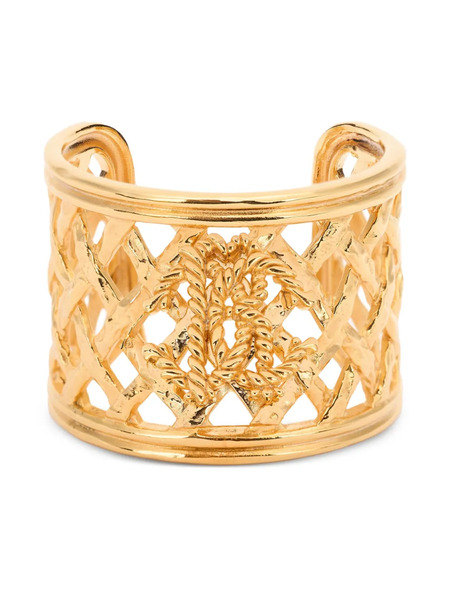  Roberto Cavalli Logo-plaque Cuff Bracelet - Gold 