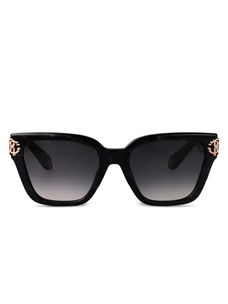  Roberto Cavalli Logo-plaque Sunglasses - Black 