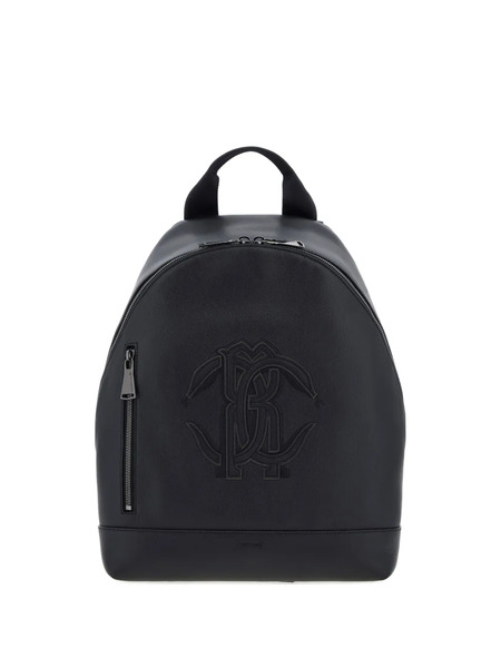  Roberto Cavalli Logo Zip Backpack - Black 