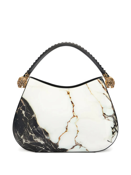 Roberto Cavalli Marble-effect Tiger-head Tote Bag - White 