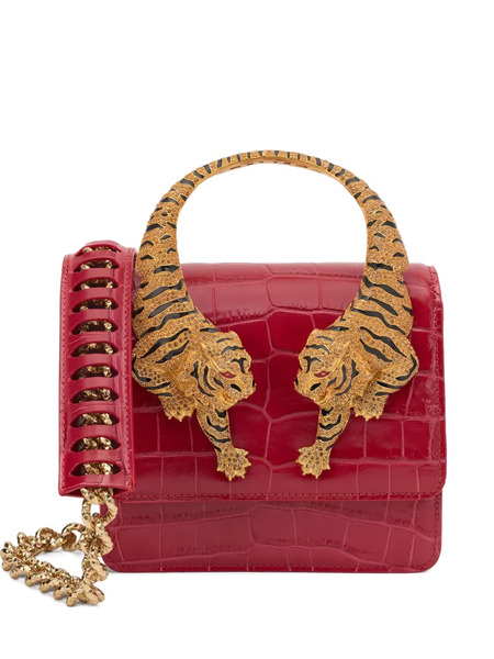  Roberto Cavalli Medium Roar Tiger-motif Tote Bag - Red 