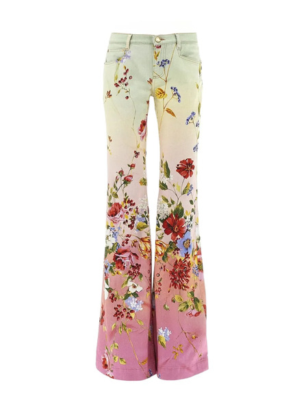  Roberto Cavalli Miami Floral Flared Trousers - Pink 