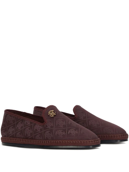  Roberto Cavalli Monogram-embellished Loafers - Brown 